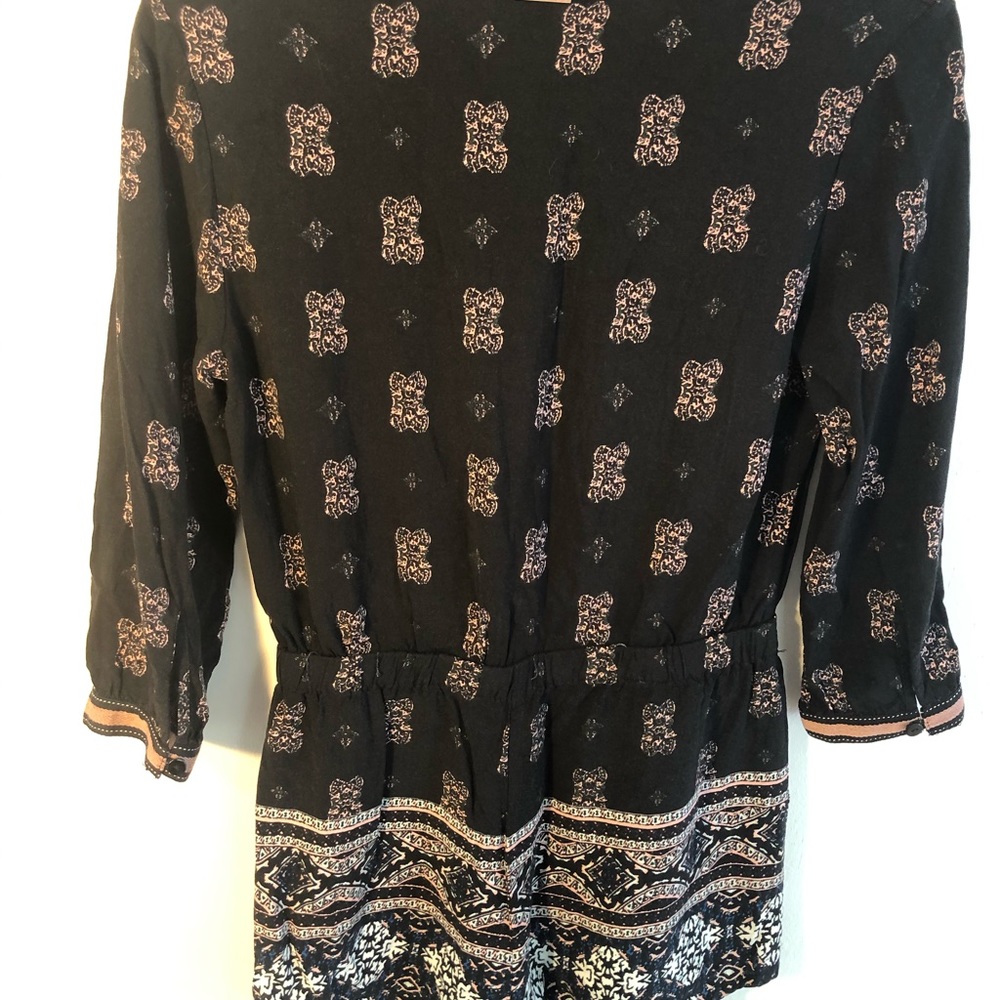 Kendall & Kylie boho black and pink long sleeve romper with side pockets - Picture 4 of 7